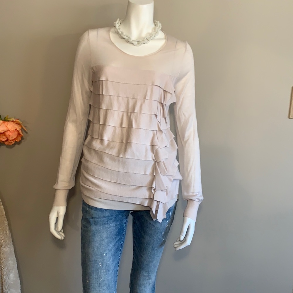 Ann Taylor ruffle sweater S
